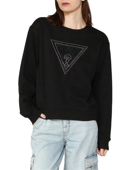 GUESS TRIANGLE FLECEE  Sweatshirt jetbla - Women's Sweatshirts
