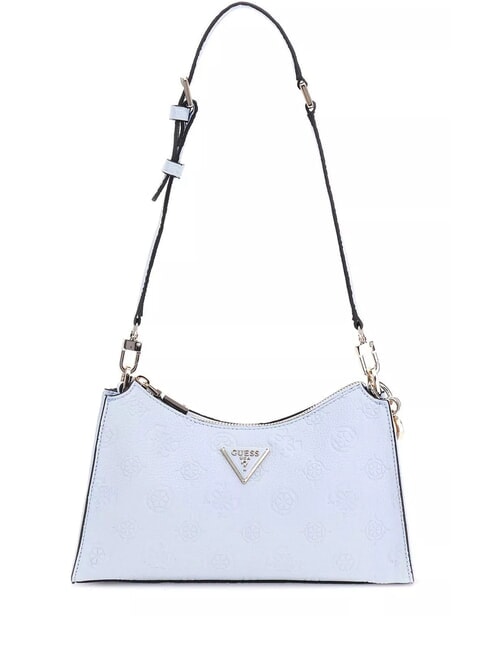 GUESS CRESIDIA Embossed logo shoulder bag powder blue - Women’s Bags