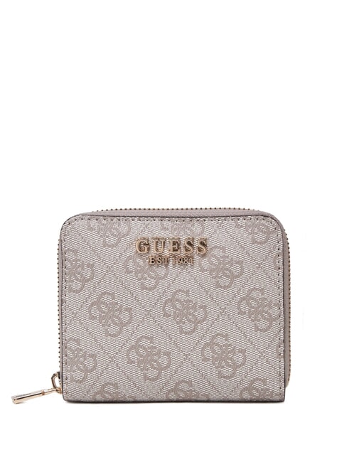 GUESS ZAMIRA Small zip around wallet dark taupe logo - Women’s Wallets