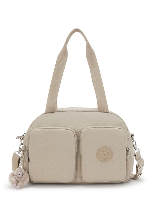 KIPLING COOL DEFEA Medium shoulder bag signature beige embossed - Women’s Bags