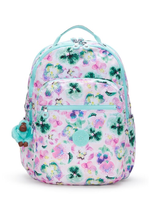 KIPLING SEOUL LAP Backpack with 15" laptop pocket aqua blossom - Backpacks & School and Leisure