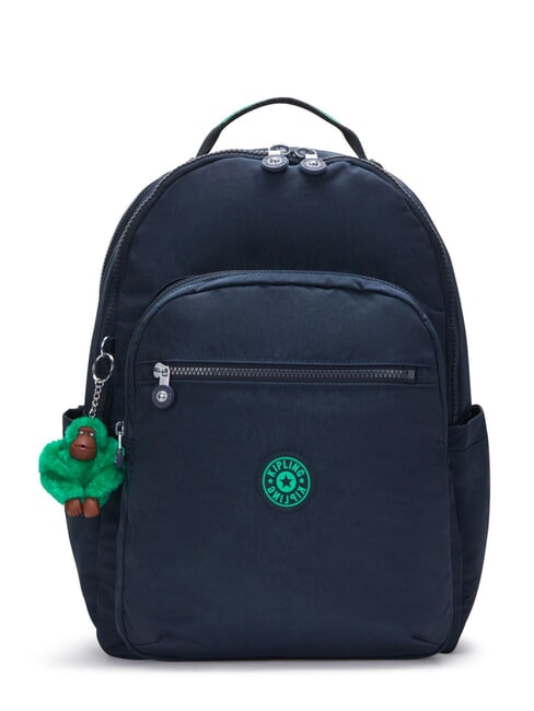 KIPLING SEOUL Backpack with 15" laptop pocket blue green block - Backpacks & School and Leisure
