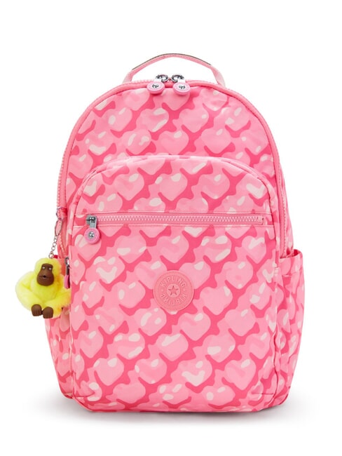 KIPLING SEOUL COLLEGE Backpack with 15" laptop pocket adorable hearts - Backpacks & School and Leisure