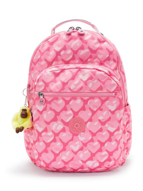 KIPLING SEOUL LAP Backpack with 15" laptop pocket adorable hearts - Backpacks & School and Leisure