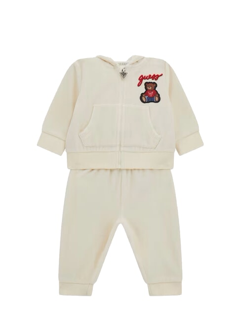 GUESS KIDS Chenille shirt and trousers set salt white - Rompers and baby outfits