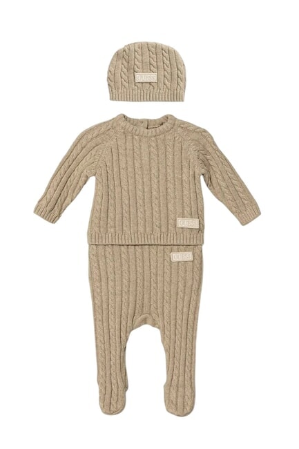 GUESS KIDS Sweatshirt, pants and hat set pasadena stone - Rompers and baby outfits