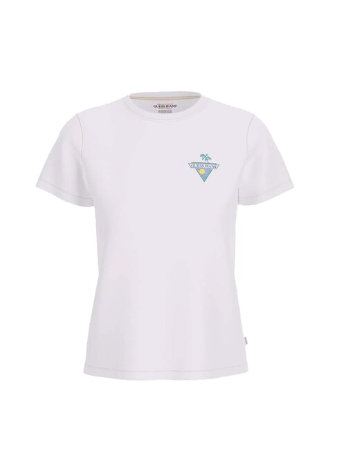 GUESS JEANS SS CN REGULAR Cotton T-Shirt purwhite - T-shirt