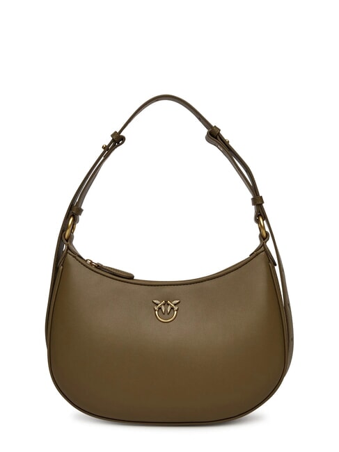 PINKO HALF MOON Leather shoulder bag wren-antique gold - Women’s Bags