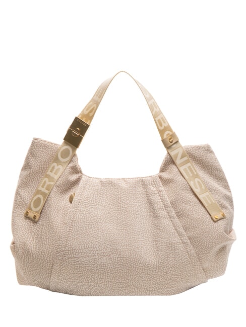 BORBONESE FOLD  Shoulder bag, with shoulder strap sand - Women’s Bags