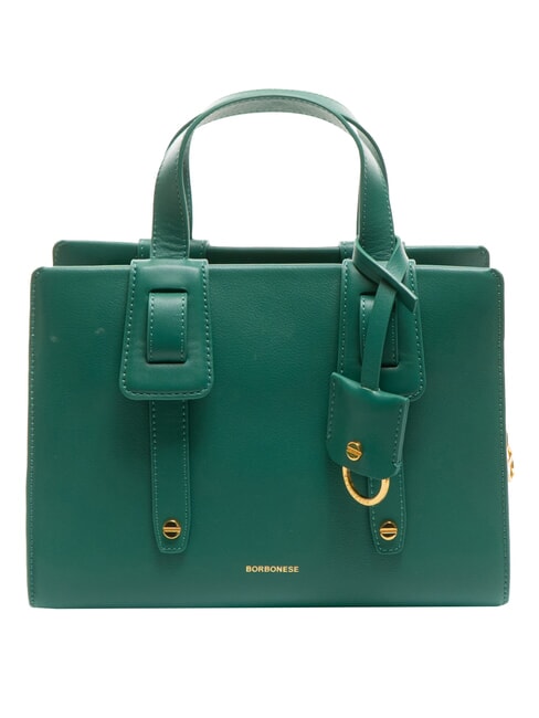 BORBONESE DEJEUNER Small Handbag, with shoulder strap, in leather forest - Women’s Bags