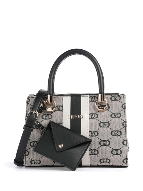 LIUJO MANHATTAN Jacquard fabric trunk bag BLACK - Women’s Bags