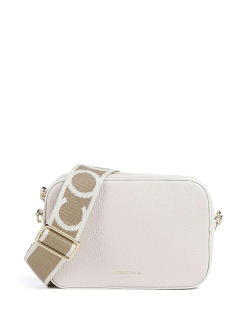 COCCINELLE TEBE Shoulder bag in textured leather white - Women’s Bags