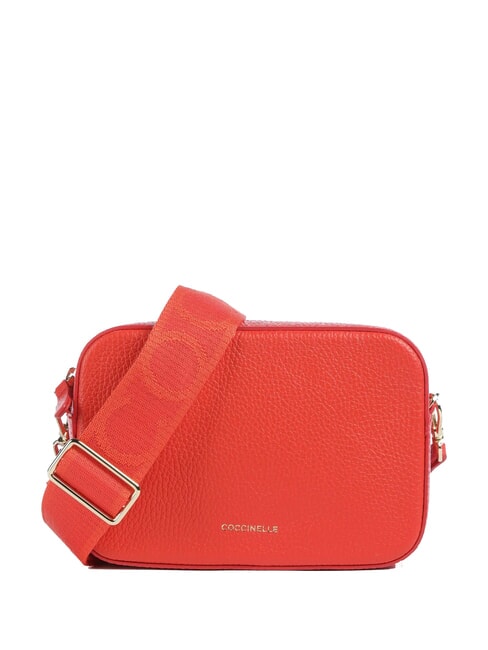COCCINELLE TEBE Shoulder bag in textured leather gazpacho - Women’s Bags