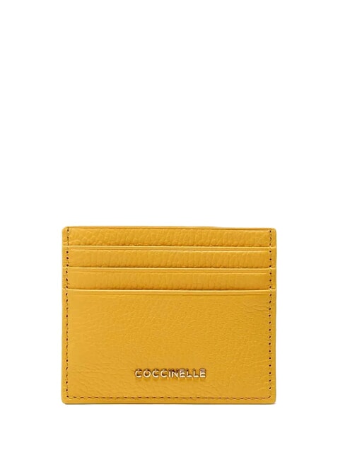 COCCINELLE METALLIC SOFT  Flat leather card holder sunny - Women’s Wallets