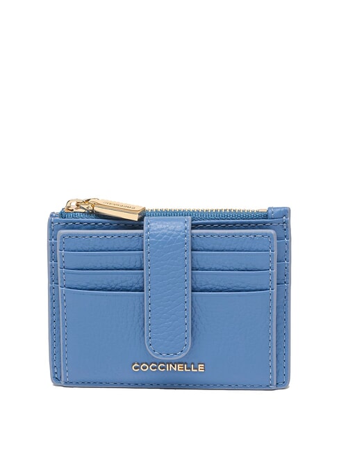 COCCINELLE METALLIC SOFT Textured leather flat wallet blue - Women’s Wallets