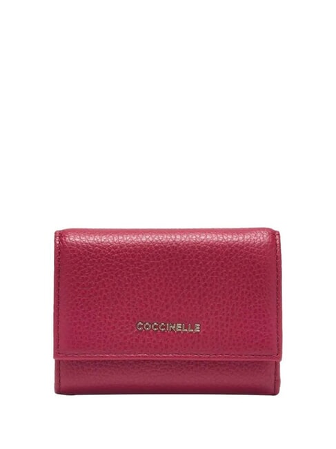 COCCINELLE METALLIC SOFT  Small leather wallet sangria - Women’s Wallets