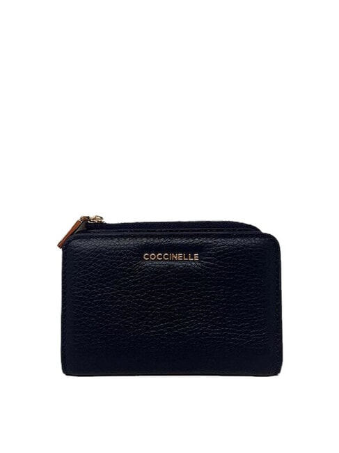 COCCINELLE METALLIC SOFT Small leather wallet midnight blue - Women’s Wallets