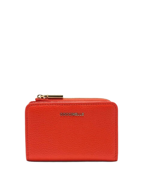 COCCINELLE METALLIC SOFT Small leather wallet gazpacho - Women’s Wallets
