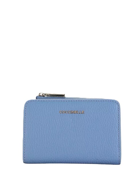 COCCINELLE METALLIC SOFT Small leather wallet blue - Women’s Wallets