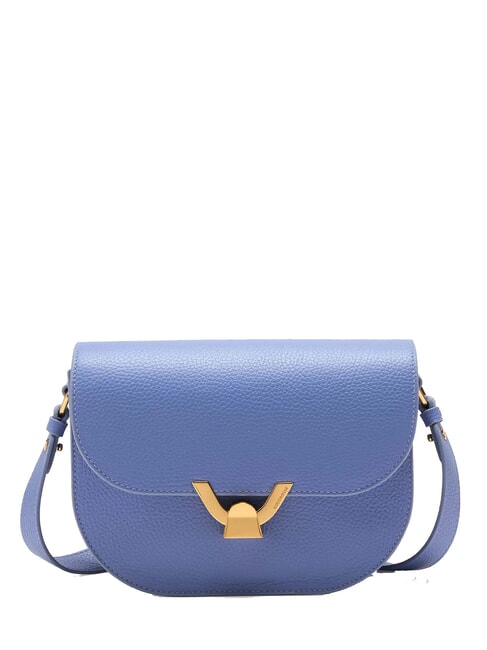 COCCINELLE DEW Hammered leather shoulder bag blue - Women’s Bags