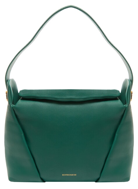 BORBONESE BLOOM  Hobo shoulder bag, in leather forest - Women’s Bags