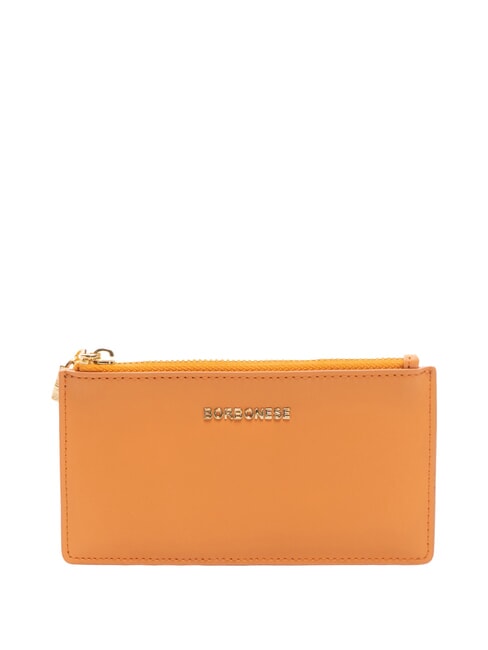 BORBONESE LETTERING Card holder with RFD tangerines - Women’s Wallets