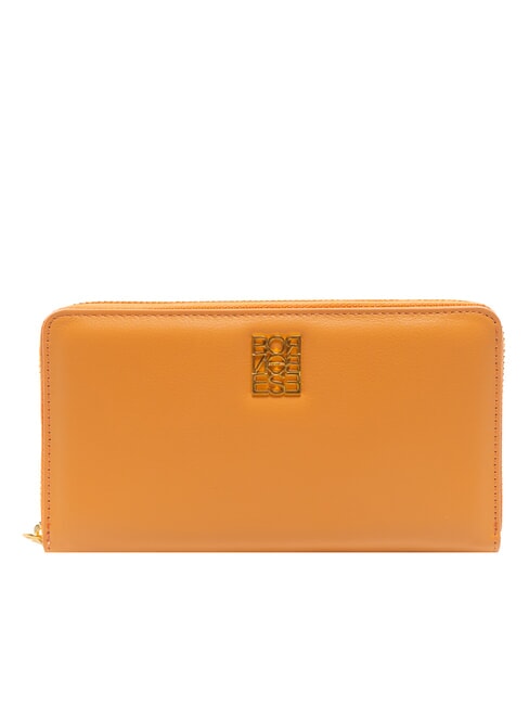 BORBONESE LETTERING PLATE Leather zip around wallet tangerines - Women’s Wallets