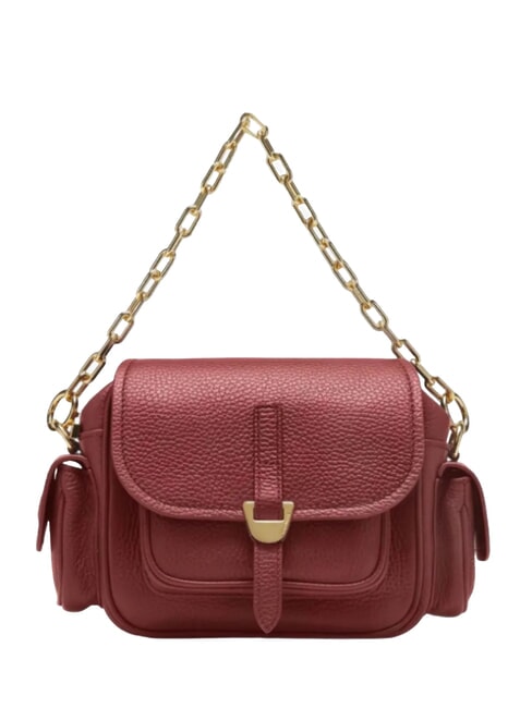 COCCINELLE CAMPUS  Mini shoulder bag, in leather sangria - Women’s Bags