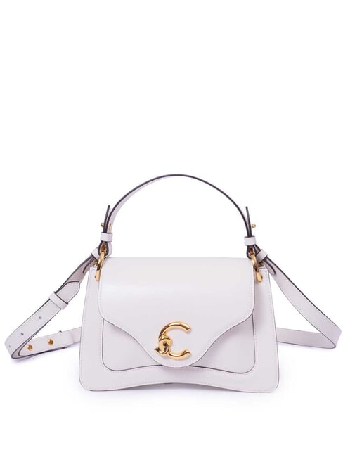 COCCINELLE C-ME CALF COCKER Small leather bag with shoulder strap white - Women’s Bags