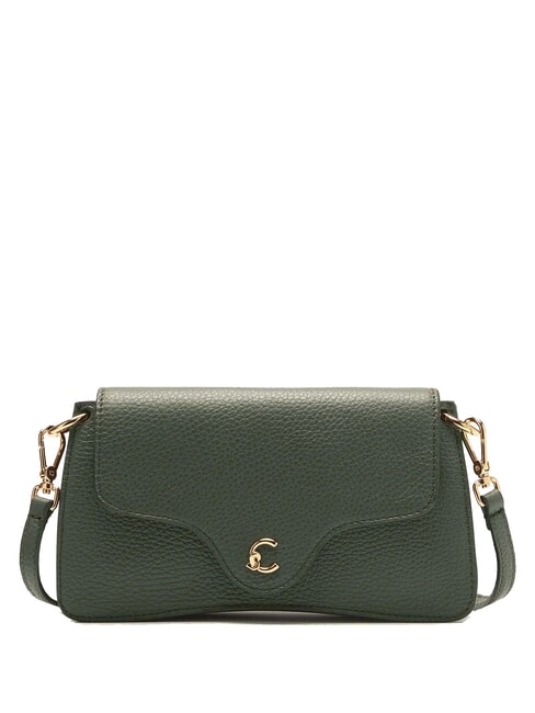 COCCINELLE C-ME Hammered leather bag with flap seaweed - Women’s Bags