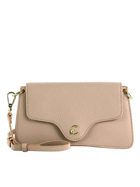 COCCINELLE C-ME Hammered leather bag with flap rosette - Women’s Bags