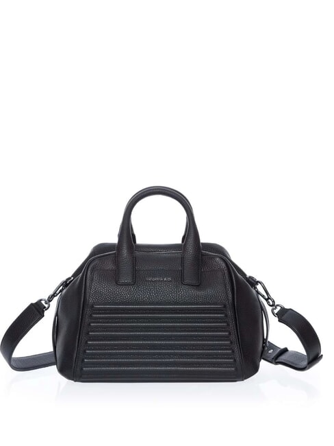 MANDARINA DUCK I-CON Leather Bowling Bag Black - Women’s Bags