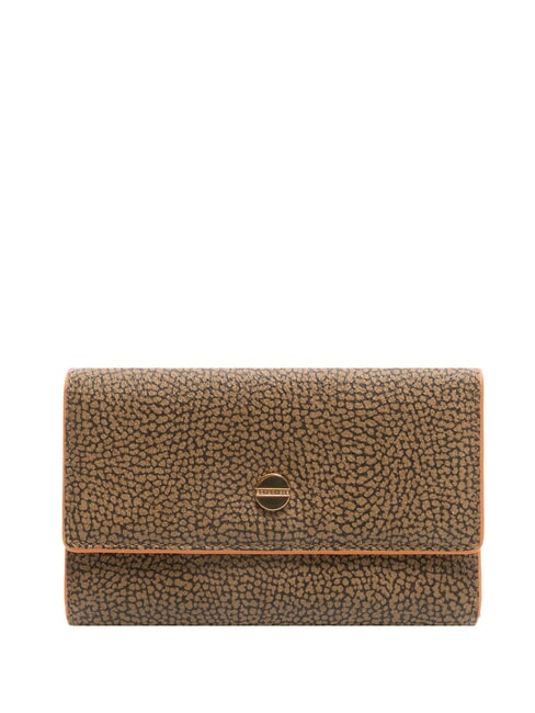 BORBONESE VITE COATED Medium wallet with flap natural op/tangerine - Women’s Wallets