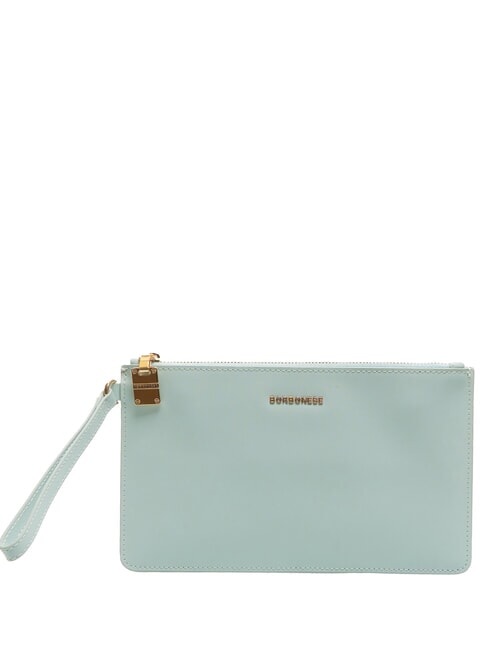 BORBONESE LETTERING Leather clutch bag with cuff marine - Women’s Bags