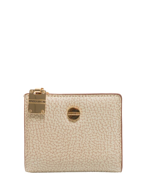BORBONESE VITE COATED Mini wallet sand/coconut - Women’s Wallets