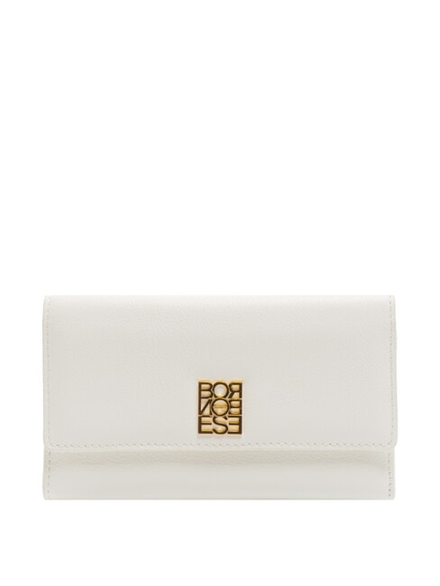 BORBONESE LETTERING PLATE  Women's Leather Wallet white - Women’s Wallets