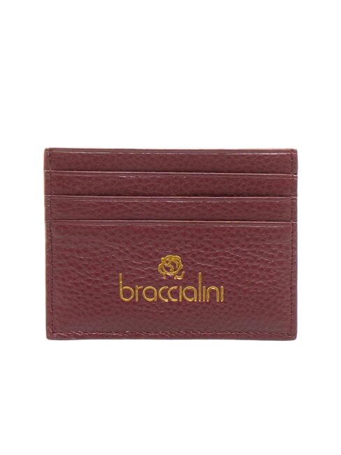 BRACCIALINI BASIC Leather credit card holder burgundy - Women’s Wallets
