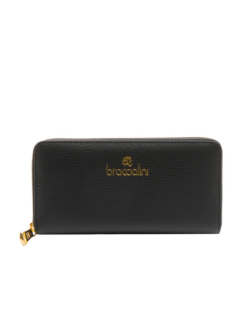 BRACCIALINI BASIC Large zip around leather wallet black - Women’s Wallets
