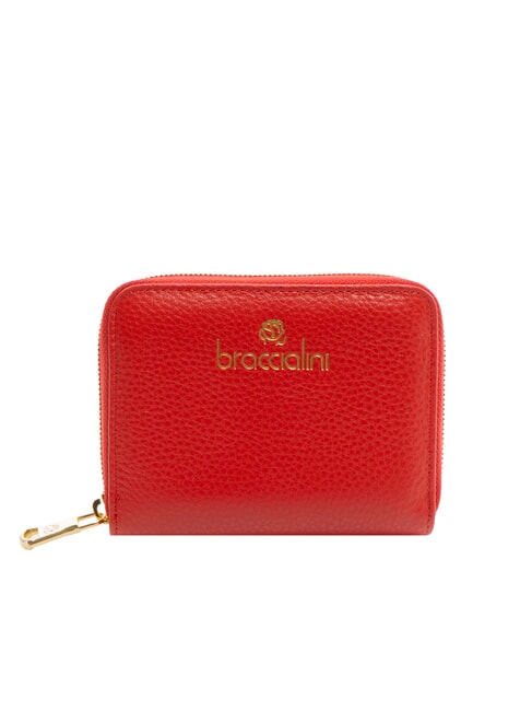 BRACCIALINI BASIC Small zip around leather wallet red - Women’s Wallets