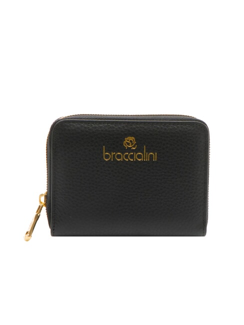 BRACCIALINI BASIC Small zip around leather wallet black - Women’s Wallets