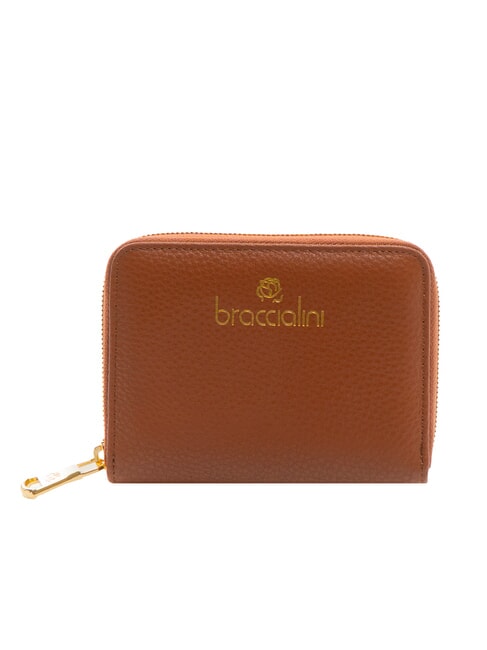 BRACCIALINI BASIC Small zip around leather wallet brown - Women’s Wallets