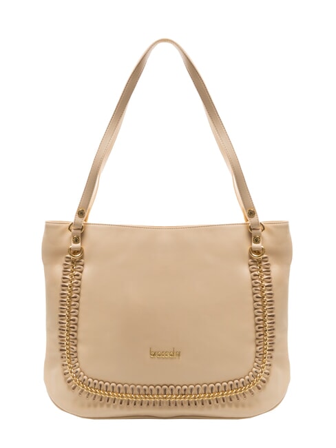 BRACCIALINI NAOMI Leather shoulder bag with chain beige - Women’s Bags