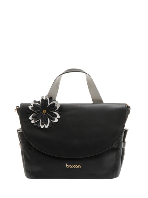 BRACCIALINI SOFIA Leather Handbag with Flower black - Women’s Bags