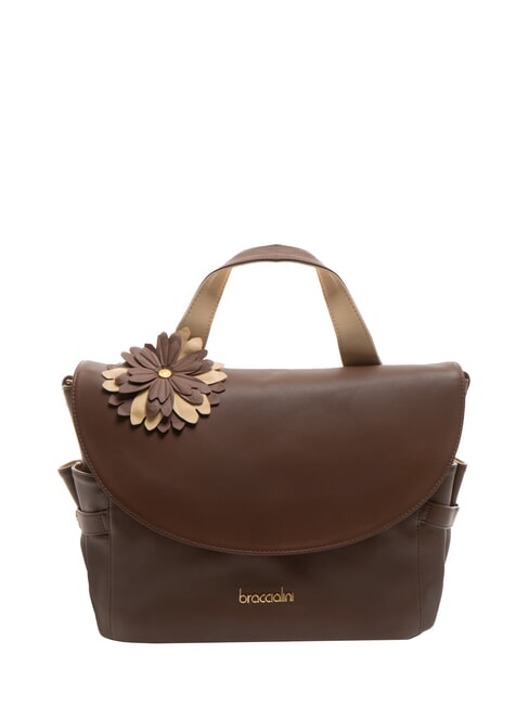 BRACCIALINI SOFIA Leather Handbag with Flower brown - Women’s Bags