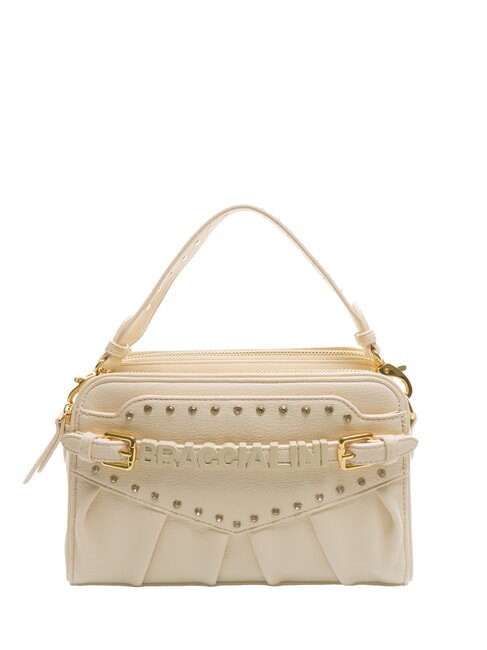 BRACCIALINI GISELLE Shoulder bag with logo and studs beige - Women’s Bags