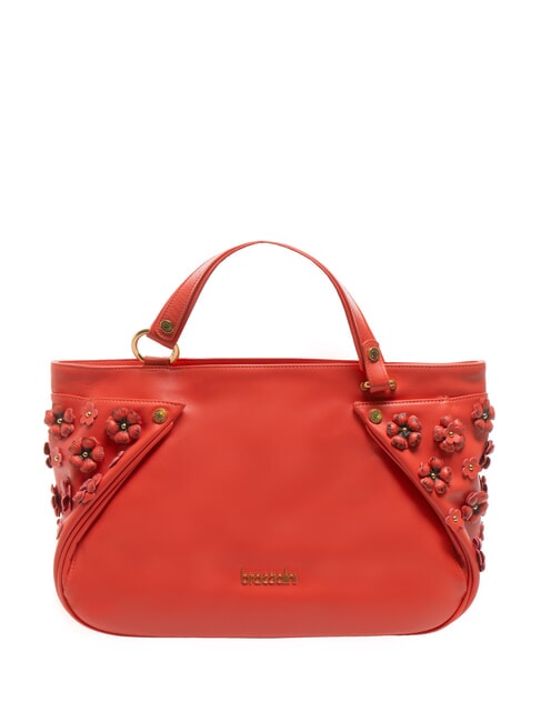 BRACCIALINI SOFIA Leather handbag with little flowers red - Women’s Bags