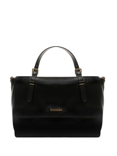 BRACCIALINI GRETA Leather briefcase bag with shoulder strap black - Women’s Bags