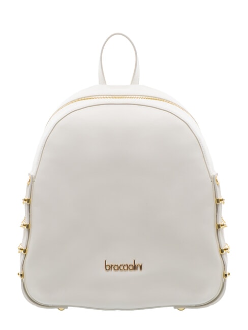 BRACCIALINI NORA Leather backpack with chains white - Women’s Bags