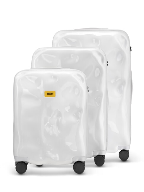 CRASH BAGGAGE ICON TONE ON TONE Set of 3 trolleys: cabin+medium+large white light - Trolley Set