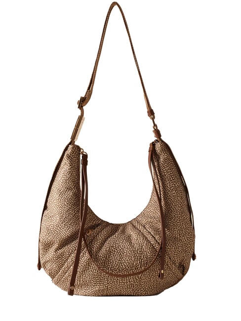 BORBONESE FOLD  Soft shoulder bag Beiger sea - Women’s Bags